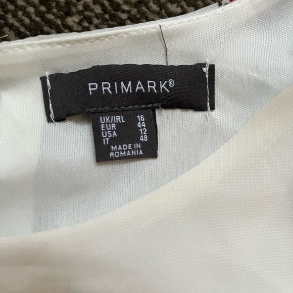 Primark Ladies Off White Floral Belted Dress Sz 12 - Picture 5 of 6